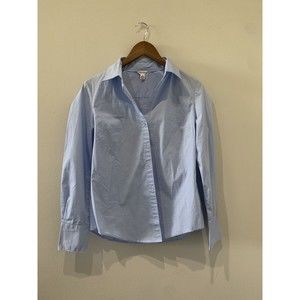 Calvin Klein Button-up Collared Shirt Top Blue Size M Womens